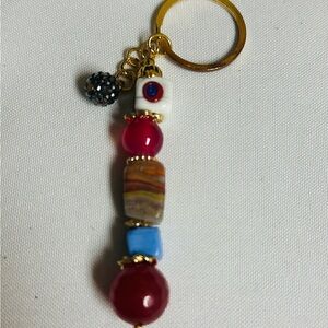 Colorful Beaded Natural Stone Keychain